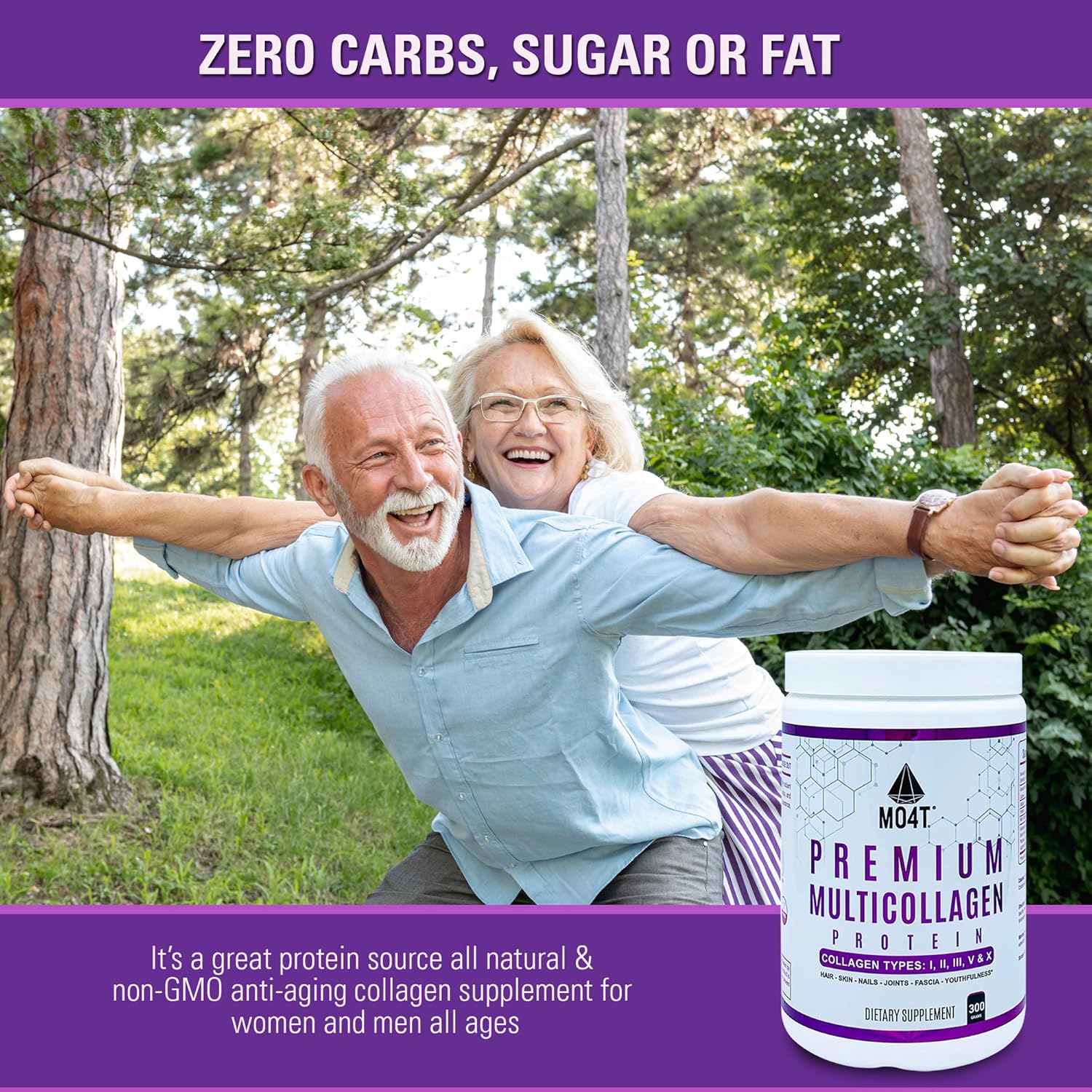 Premium Multi Collagen Powder for MOMOF4TRANSFORM - Type 1, 2, 3, 5, 10 - Sugar-Free, Keto-Friendly - 10.58 Oz