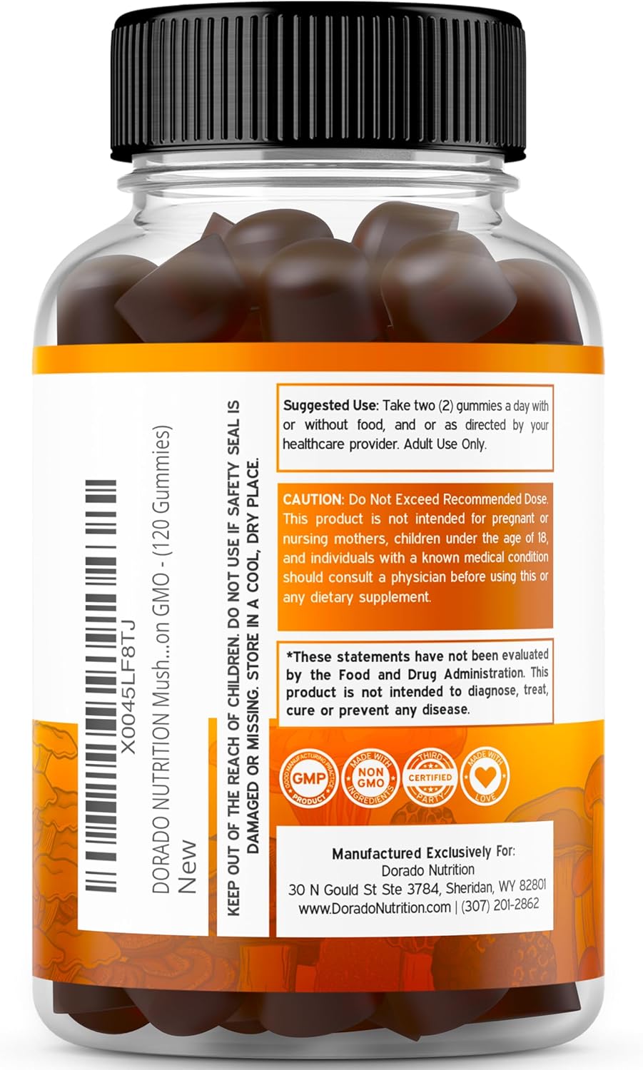 Premium Mushroom Gummies Blend for Focus & Brain Health - 10 in 1 Supplement with Lions Mane, Reishi, Cordyceps - Vegan & USA Made