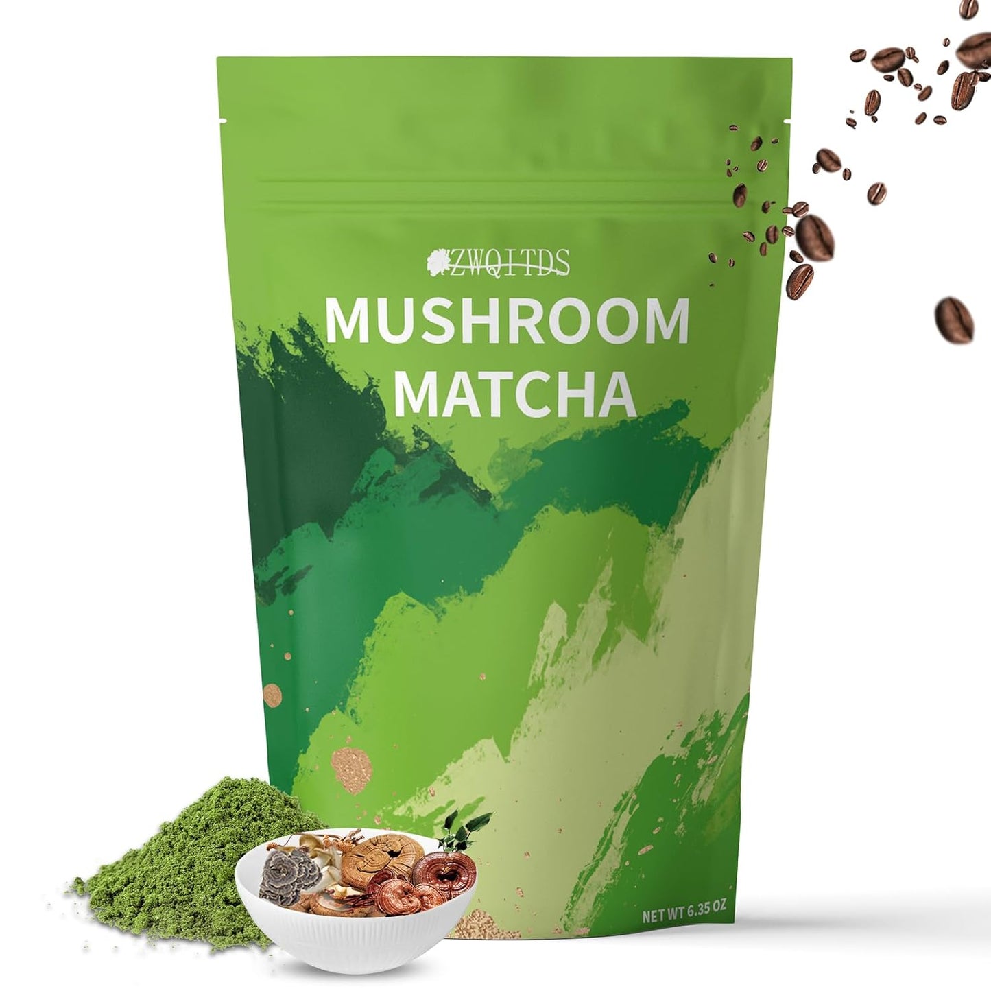 Premium Mushroom Matcha Latte Powder with Collagen for Energy, Focus, and Immunity - 30 Servings of Ceremonial-Grade Japanese Matcha