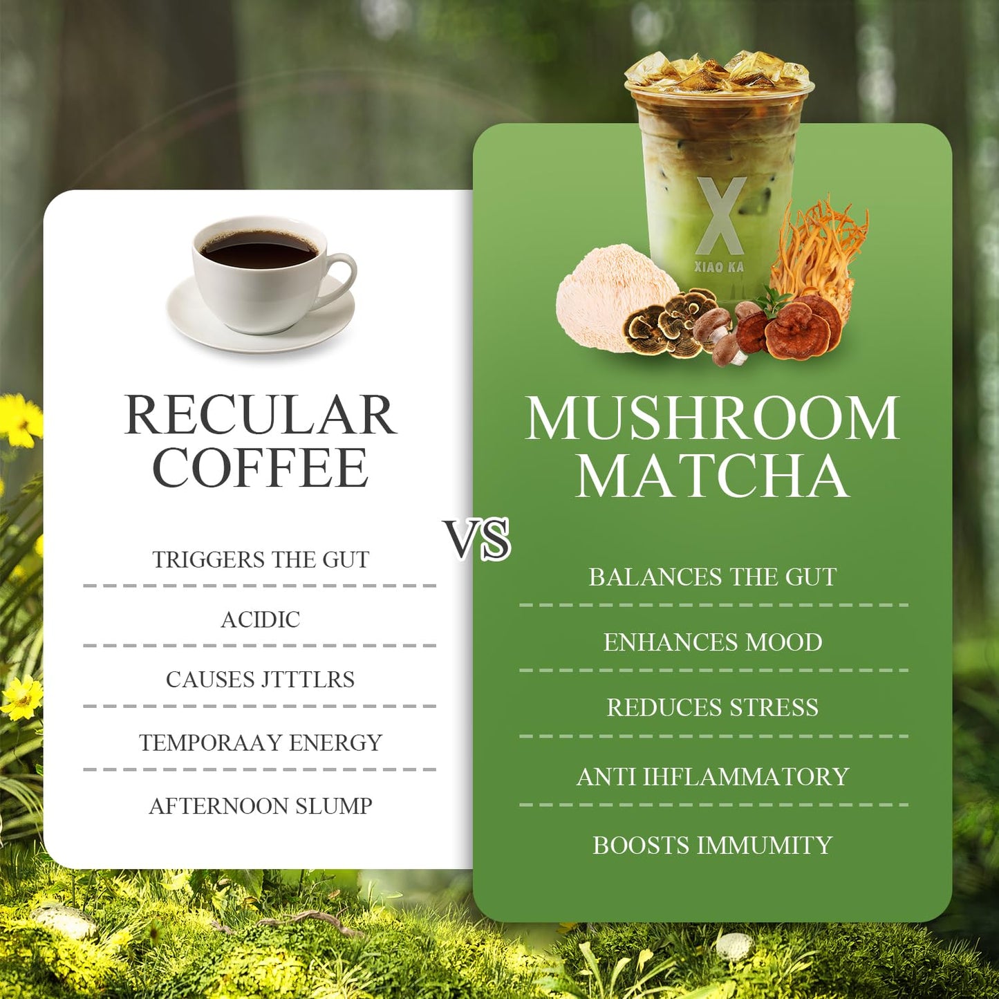 Premium Mushroom Matcha Latte Powder with Collagen for Energy, Focus, and Immunity - 30 Servings of Ceremonial-Grade Japanese Matcha