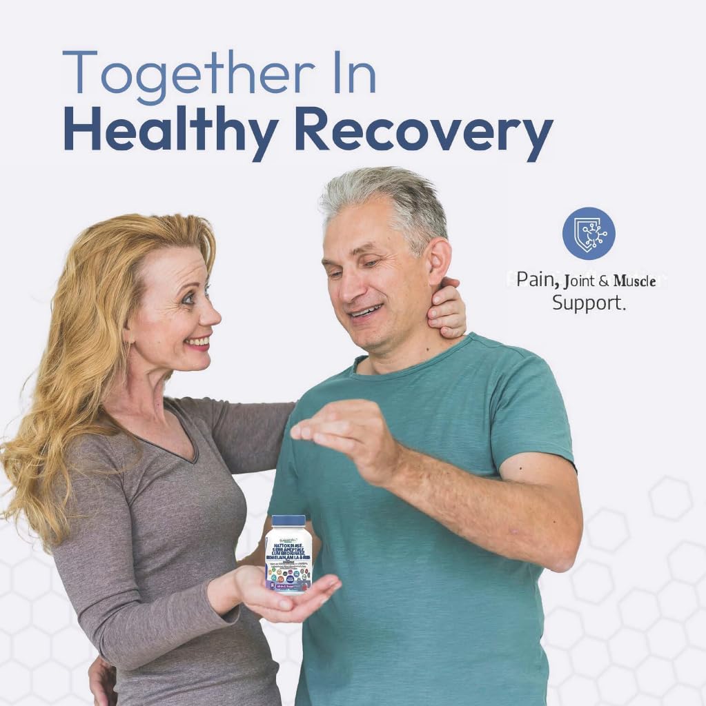 Premium Nattokinase Serrapeptase Lumbrokinase Capsules with Tumeric & Vitamins - 60 Count USA Made