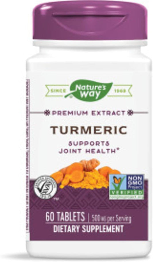 Premium Nature's Way Turmeric Extract, 95% Curcuminoids, 500mg, Non-GMO, 60 Tablets for Joint Health - BoostGo Australia