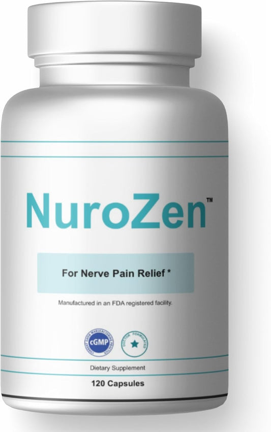 Premium Nerve Support Supplement 120 Count with MSM, Alpha Lipoic Acid, B Vitamins & Turmeric - Made in USA, GMP Certified