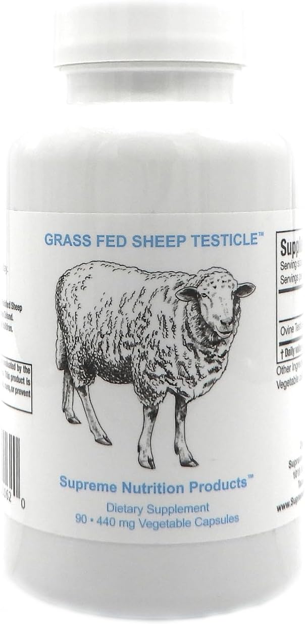 Premium New Zealand Grass-Fed Supreme Nutrition Sheep Testicle Capsules - 90 Count