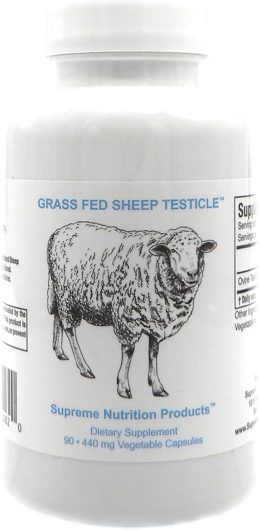 Premium New Zealand Grass-Fed Supreme Nutrition Sheep Testicle Capsules - 90 Count