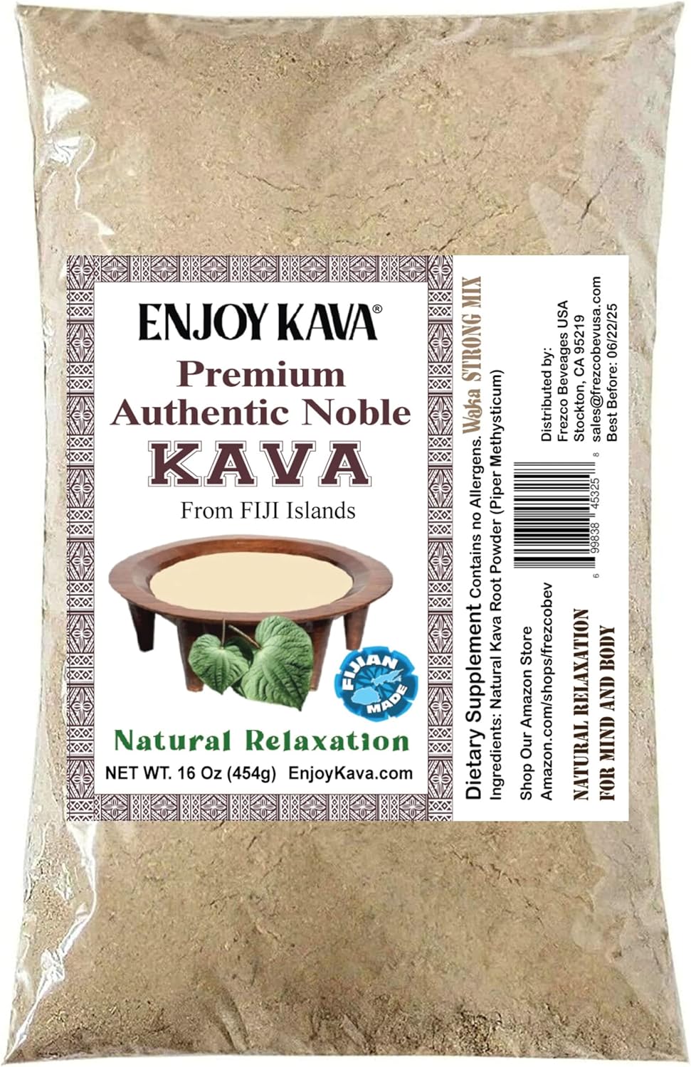 Premium Noble Kava Powder (1 LB Bag) - Relaxing Drink Powder from Fiji - EnjoyKava.com