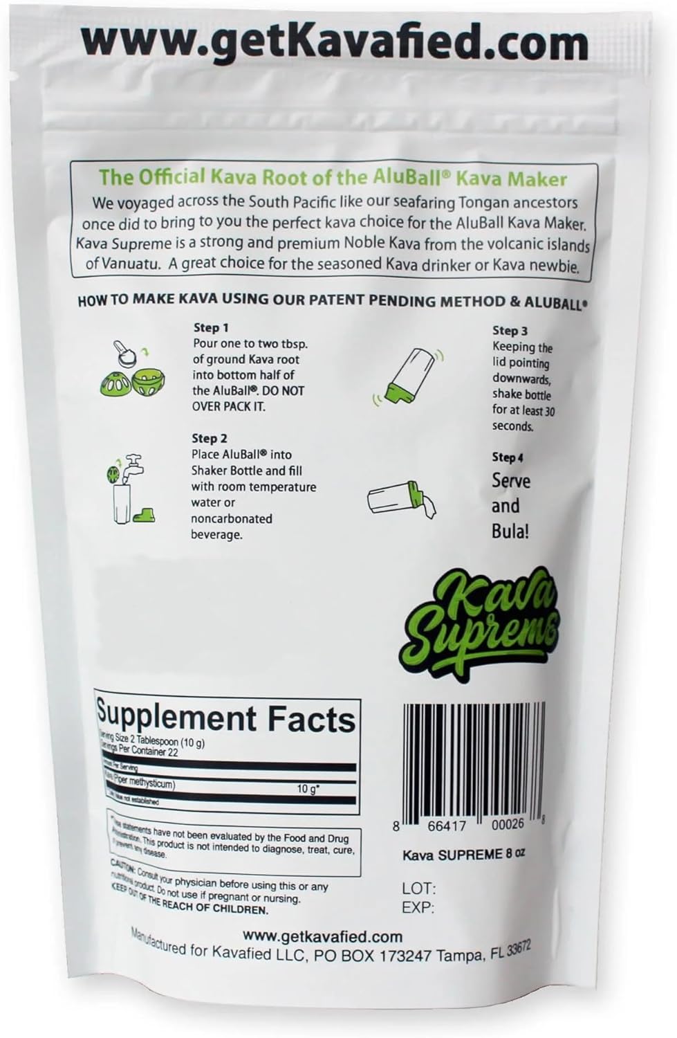 Premium Noble Vanuatu Kava Root Powder - 8oz by Kavafied KAVA Supreme