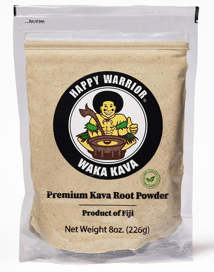 Premium Noble Waka Kava Powder from Fiji - 8 oz - Happy Warrior Brand