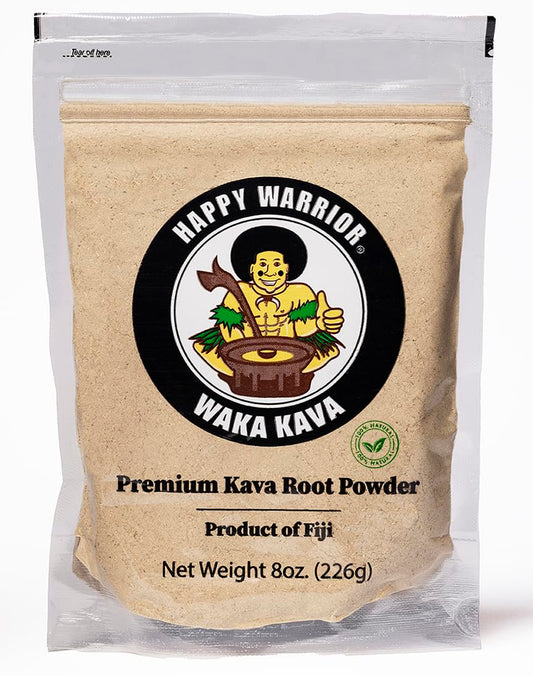 Premium Noble Waka Kava Powder from Fiji - 8 oz - Happy Warrior Brand