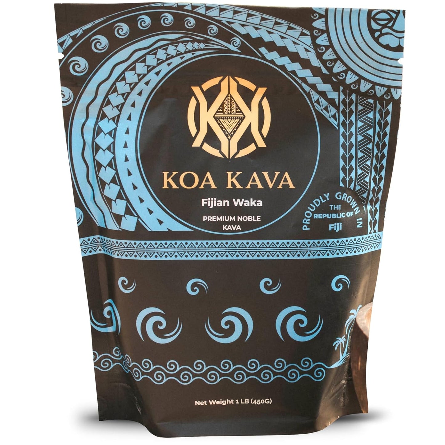 Premium Noble Waka Kava Powder from Savusavu, Fiji - 1 LB, 16 Ounce Pack - Made from Lateral Kava Root in Koa Kava Fiji