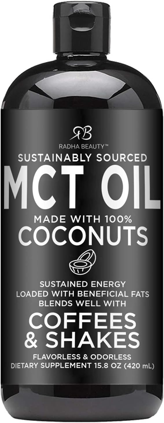 Premium Non-GMO Coconut MCT Oil - 15.8oz for Keto, Paleo, Gluten Free, Vegan Diets