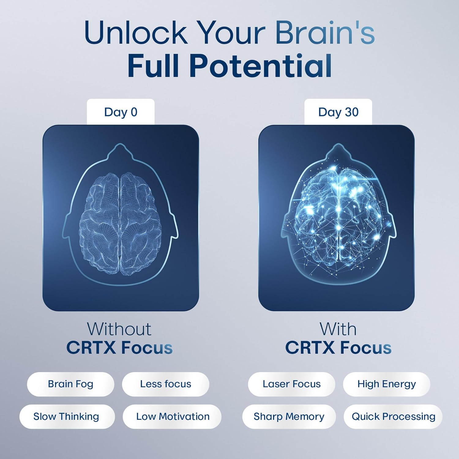 Premium Nootropic Brain Supplements for Memory, Focus, and Energy - 14-in-1 Cognitive Blend - 90ct