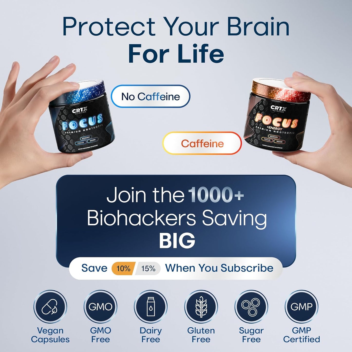 Premium Nootropic Brain Supplements for Memory, Focus, and Energy - 14-in-1 Cognitive Blend - 90ct