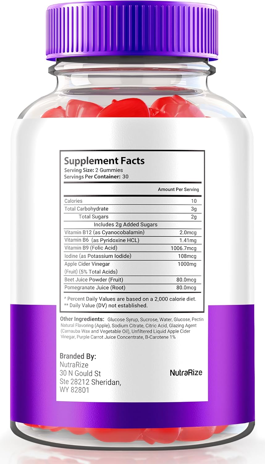 Premium NutraRize Ultra Quick Keto Apple Cider Vinegar Gummies - 1000MG Formula - Official Reviews - 60 Gummies