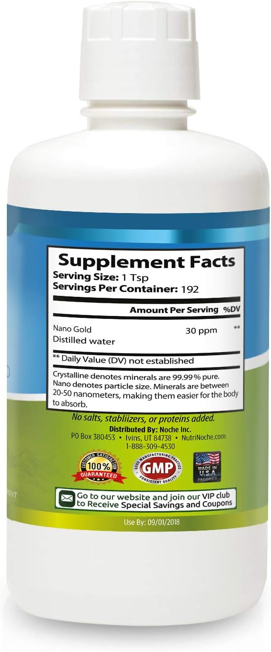 Premium Nutrinoche Colloidal Gold Mineral Supplement - 30 PPM - Boost Your Health with Colloidal Minerals