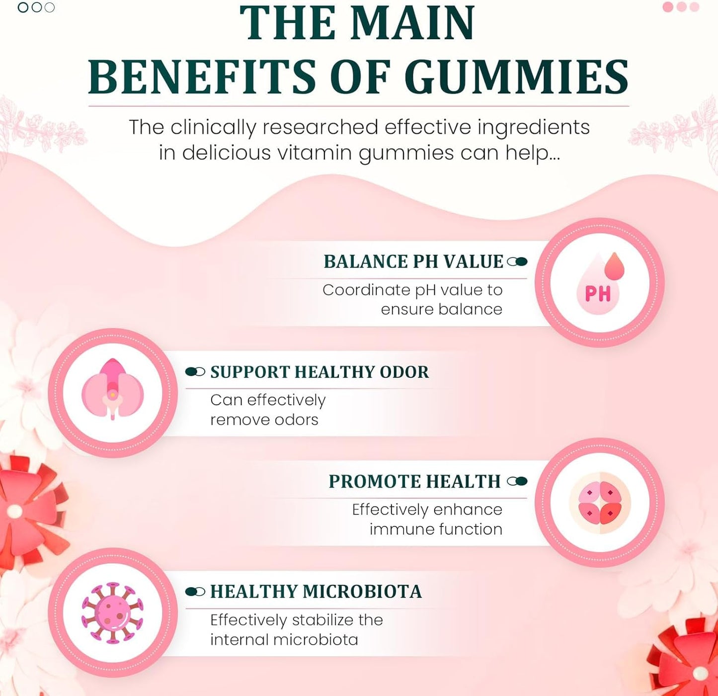Premium Organic Feminine Balance Gummies for Women's Health - Boost Immune System, Hawaiian Pineapple Flavor, Vegan & Gluten-Free (2 Pack)