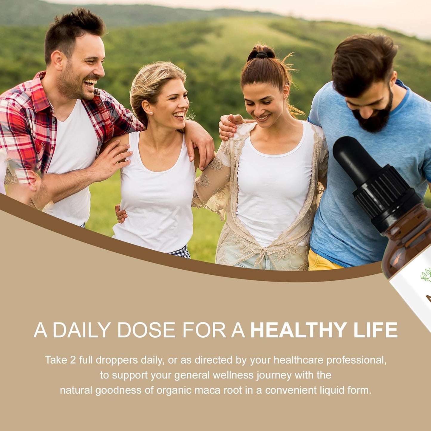 Premium Organic Maca Root Liquid Drops for Enhanced Mood & Vitality | Caribou Nutrition Maca Extract | 60 Servings, 4 Fl Oz Bottle