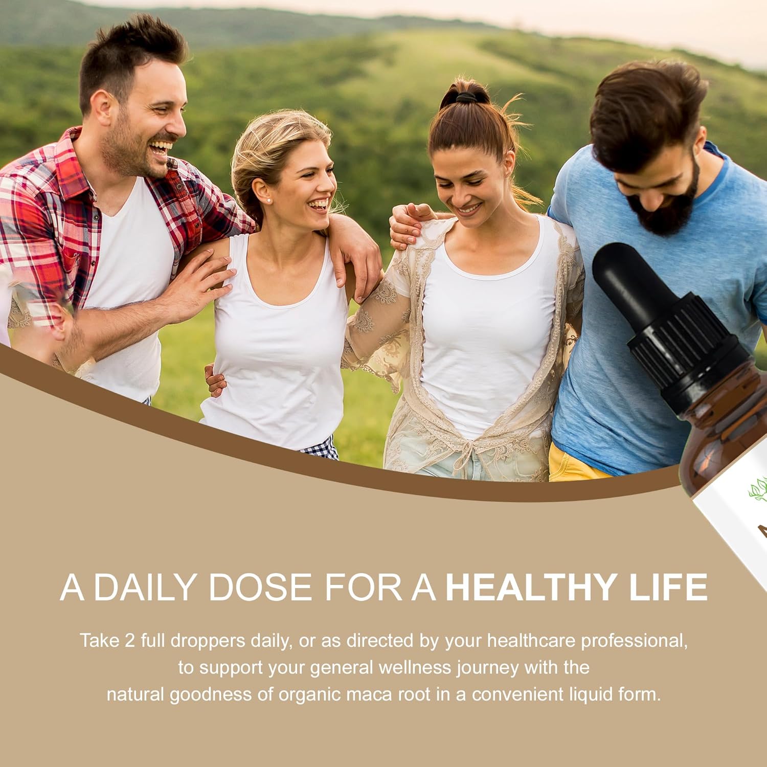 Premium Organic Maca Root Liquid Drops for Enhanced Mood & Vitality | Caribou Nutrition Maca Extract | 60 Servings, 4 Fl Oz Bottle