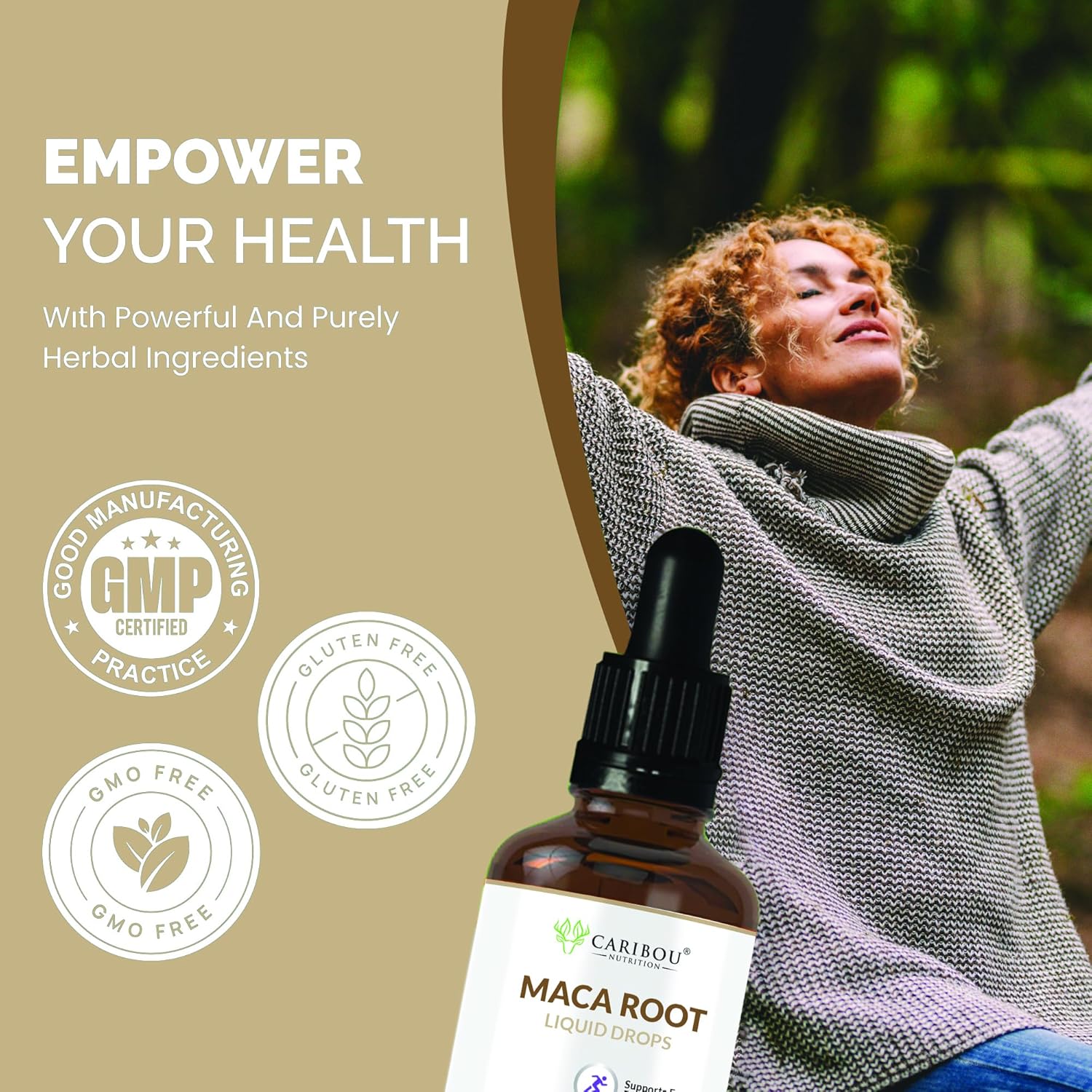 Premium Organic Maca Root Liquid Drops for Enhanced Mood & Vitality - Vegan & Non-GMO - Gluten & Alcohol Free - 2 Fl Oz