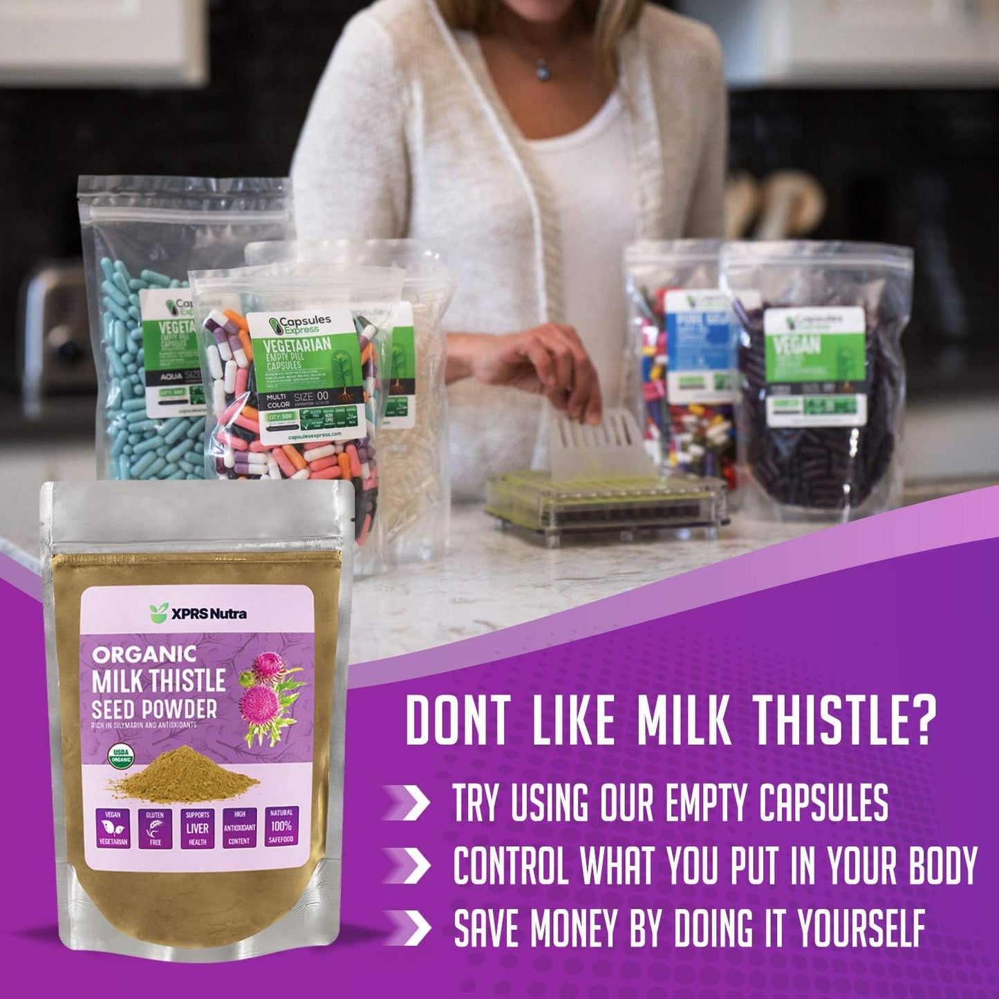 Premium Organic Milk Thistle Seed Powder - Rich in Silymarin & Antioxidants - Supports Liver Health - Vegan Friendly - 16 oz