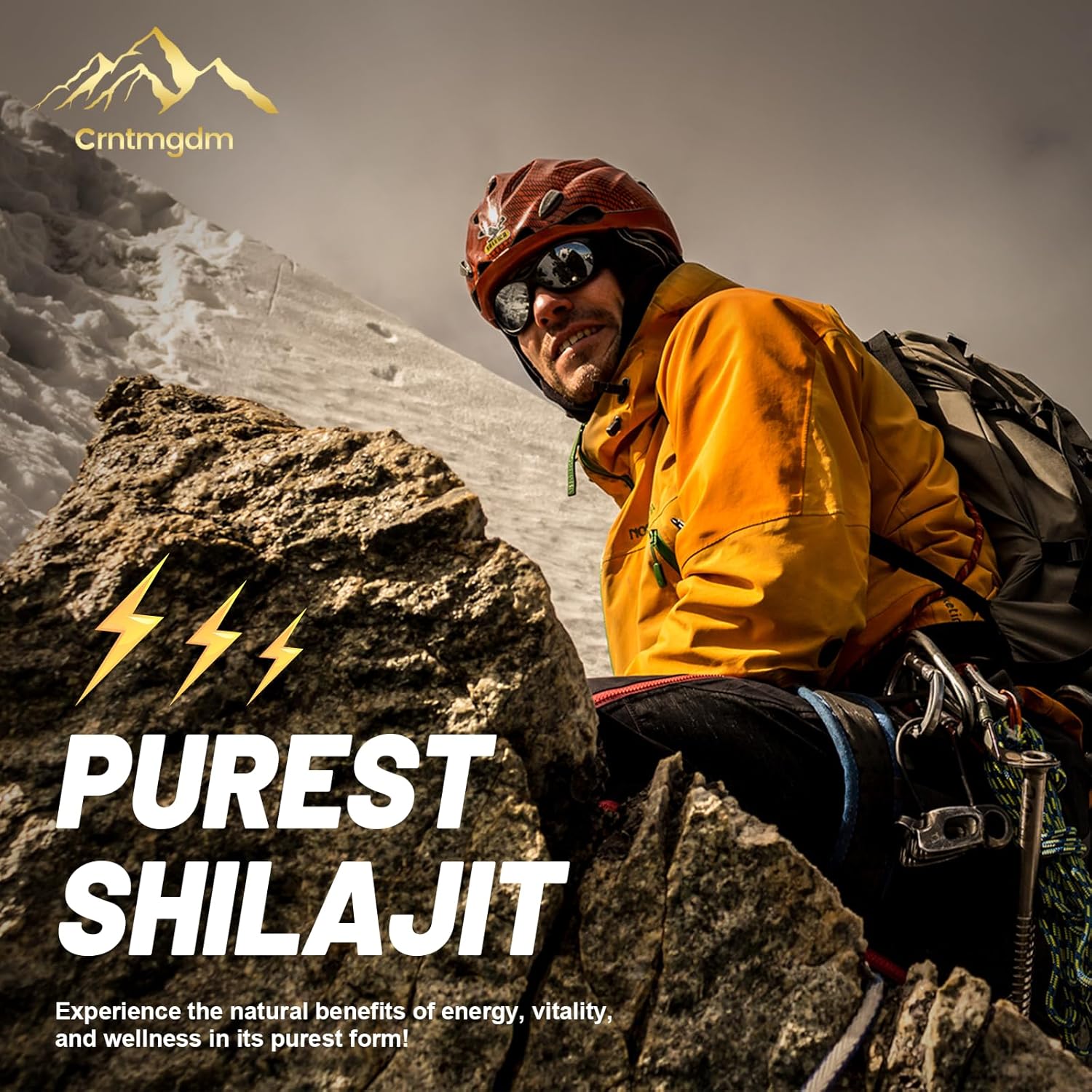 Premium Organic Shilajit Capsules with Ashwagandha - 20,000mg Pure Himalayan Supplement for Vitality and Wellness, 120 Capsules for Men & Women