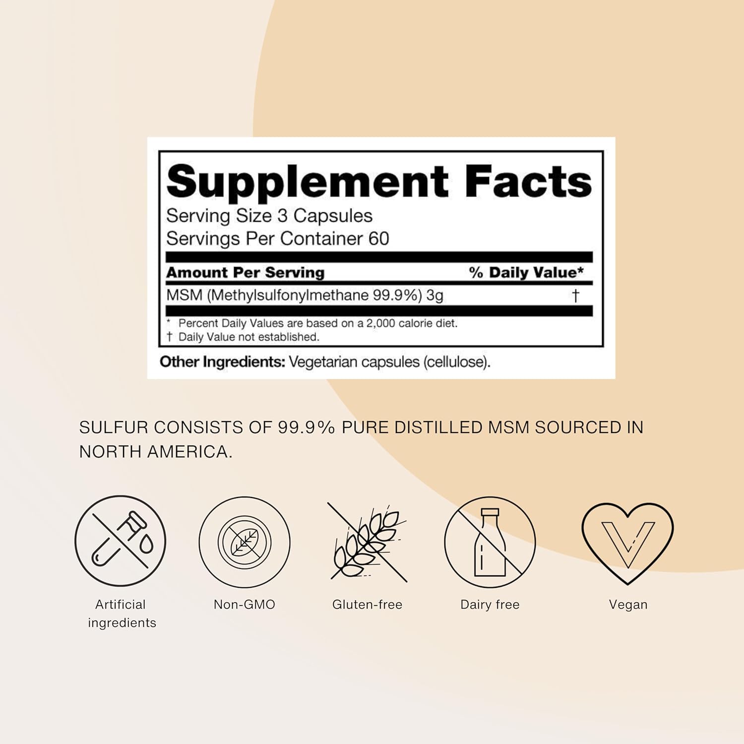 Premium Organic Sulfur MSM Capsules for Joint Health, Hair Growth, Skin, and Nails - Vegan, Non-GMO, Gluten Free