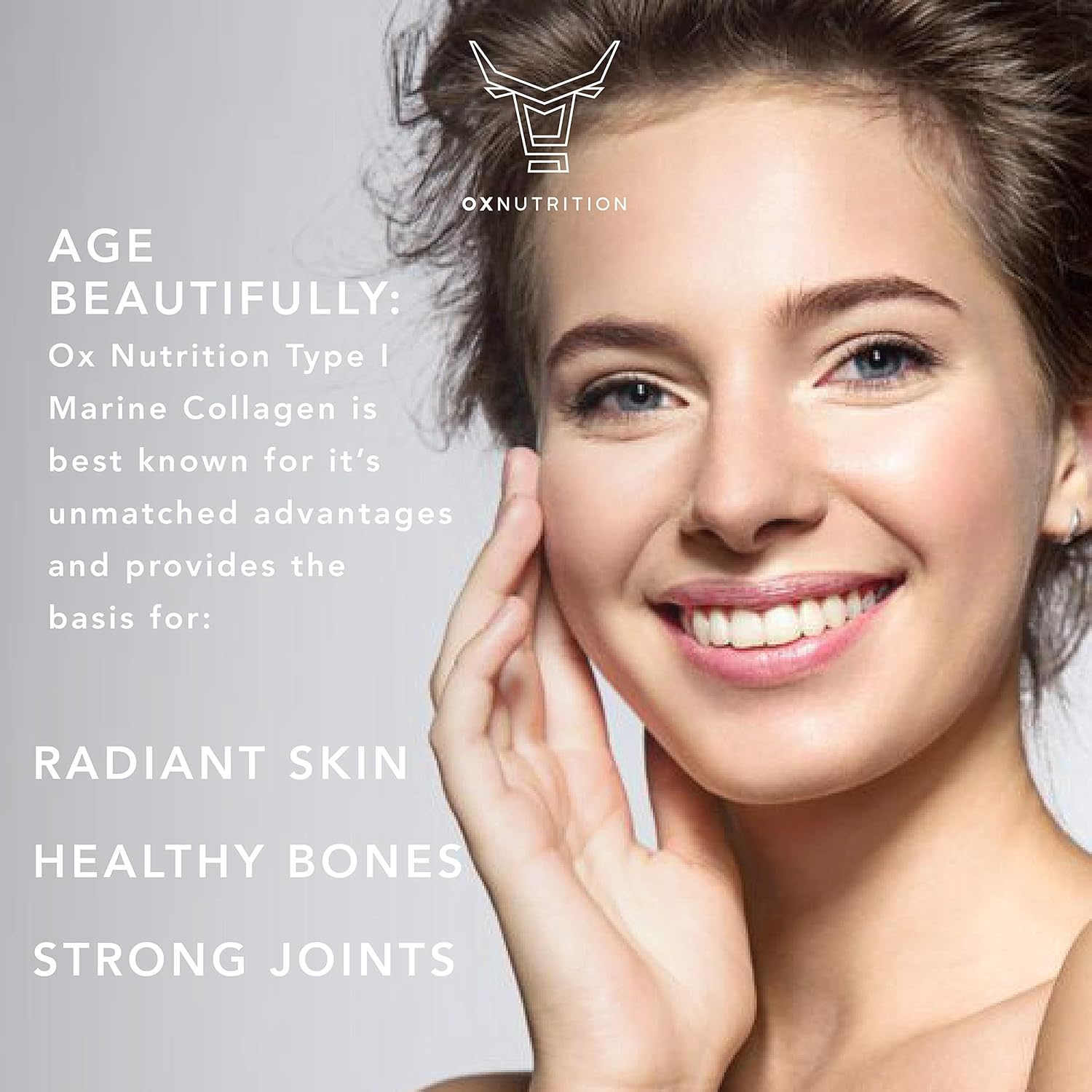 Premium OXNUTRITION Hydrolyzed Marine Collagen Peptides Powder - 18 Oz Anti-Aging Formula for Skin, Hair, Nails, and Joints - Non-GMO, Gluten Free, 3P Tested - Unflavored, Certified cGMP Compliant - BoostGo Australia