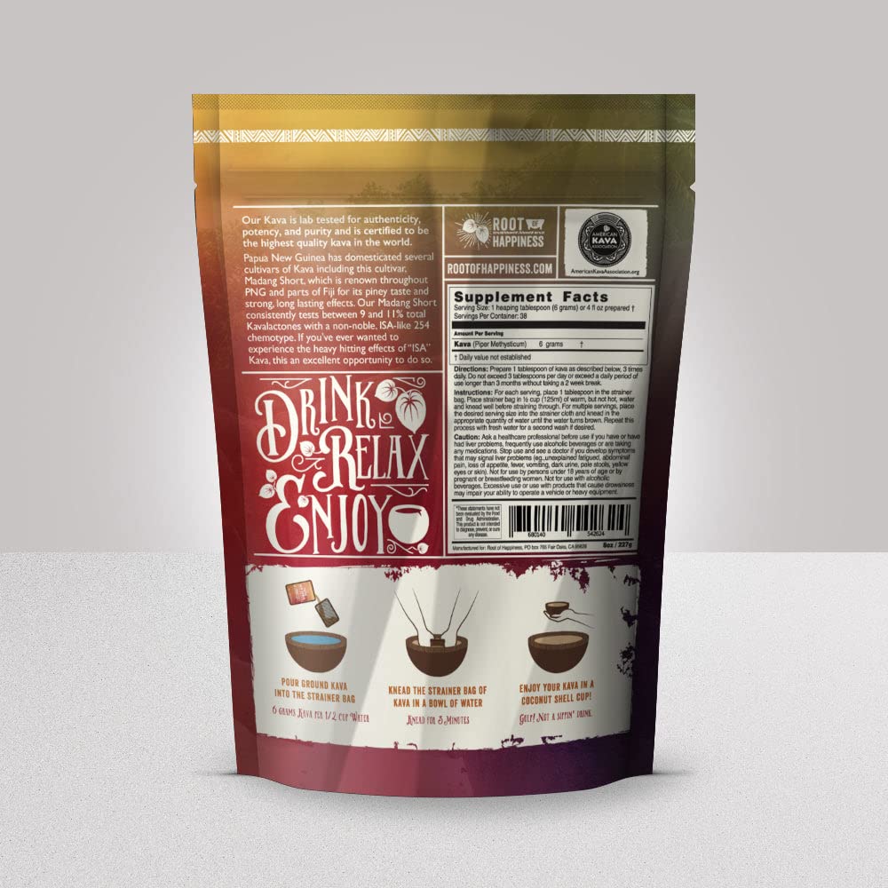 Premium Papua New Guinea Kava Powder - Half Pound of Root of Happiness
