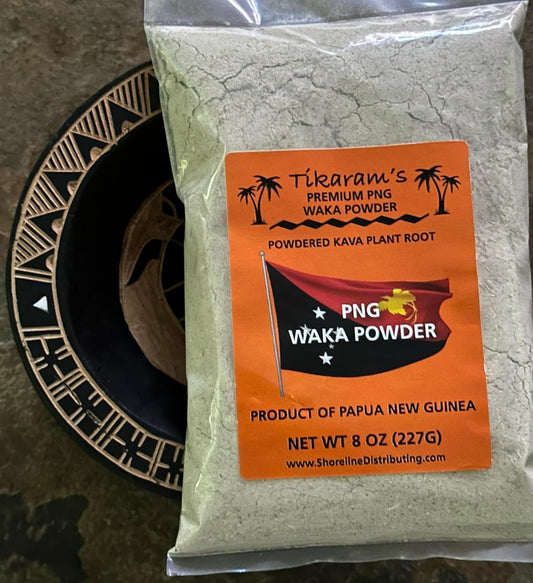 Premium Papua New Guinea Waka Kava Powder - 1/2 Pound (8oz) by Tikaram's for Fiji Market Wholesale LLC