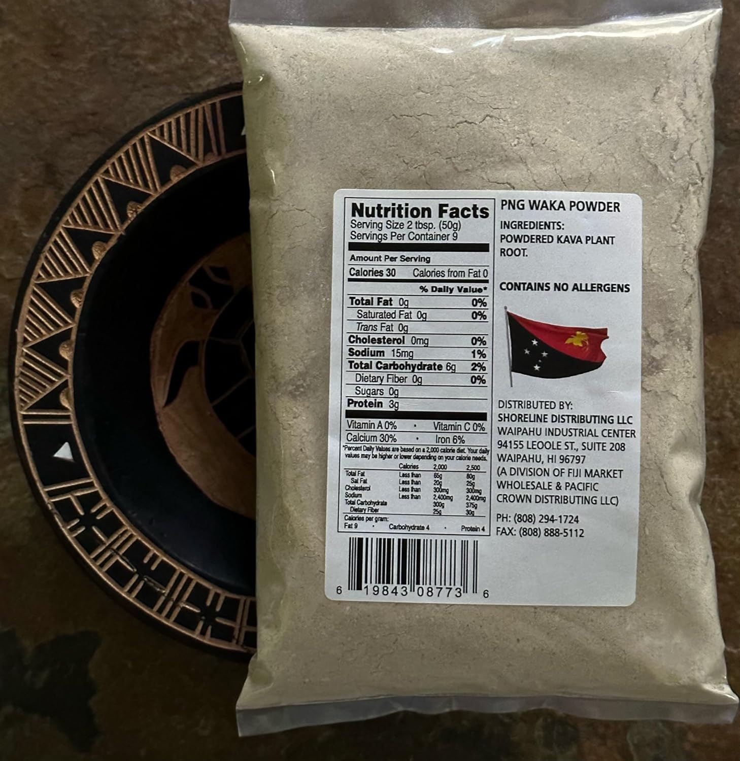 Premium Papua New Guinea Waka Kava Powder - 1/2 Pound (8oz) by Tikaram's for Fiji Market Wholesale LLC