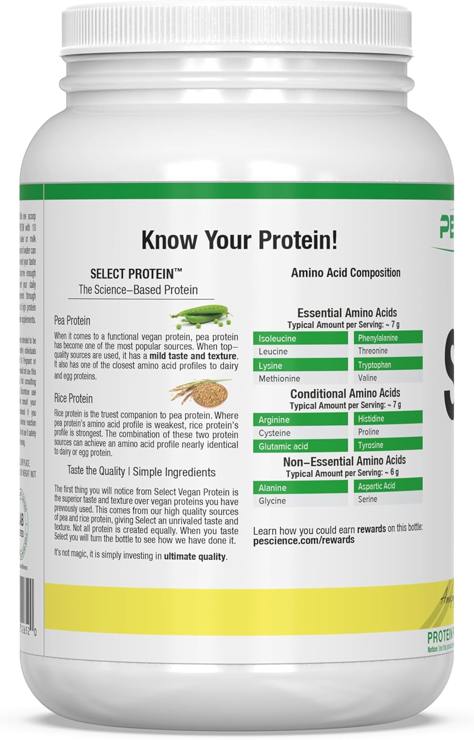 Premium Plant-Based Protein Powder, Peanut Butter Delight Flavor, 27 Servings, PEScience Select Vegan Blend of Pea and Brown Rice