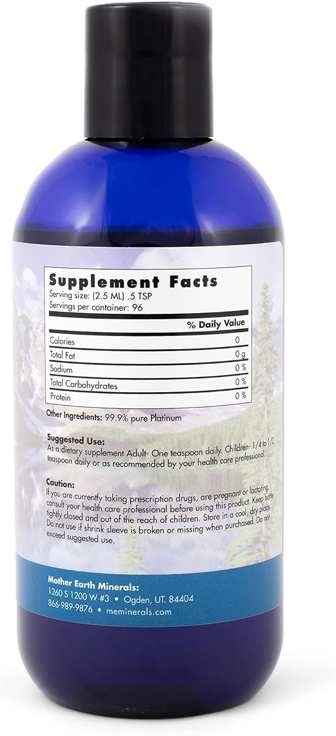 Premium Platinum Mineral Supplement for Cellular Longevity and Energy Boost - 8 oz, 96 Servings
