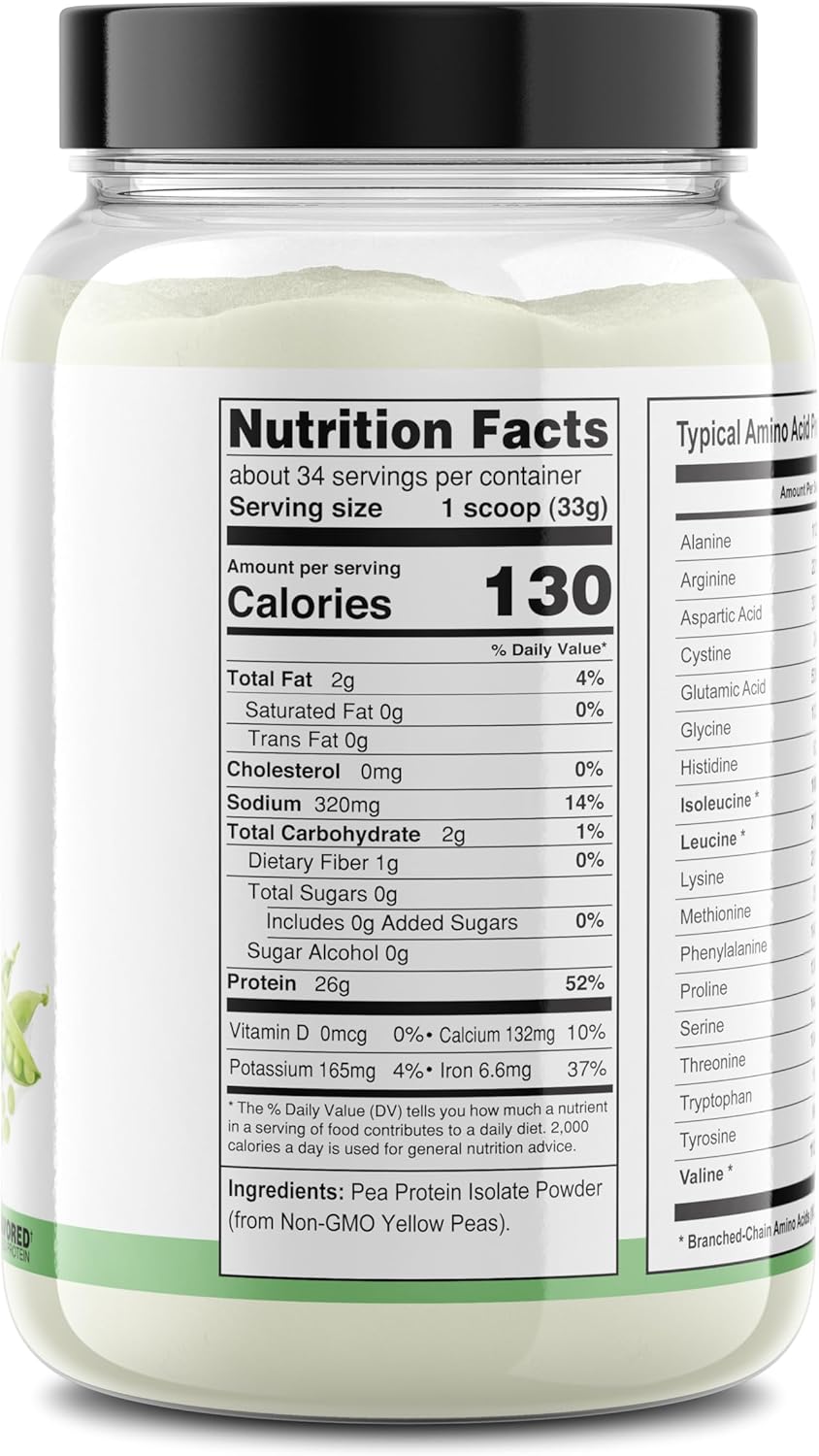 Premium Quality 100% Pea Protein Powder - Vegan Plant Based, Grown in Canada, Smooth Texture, Gluten Free, Keto Friendly - 2.5 lb Unflavored