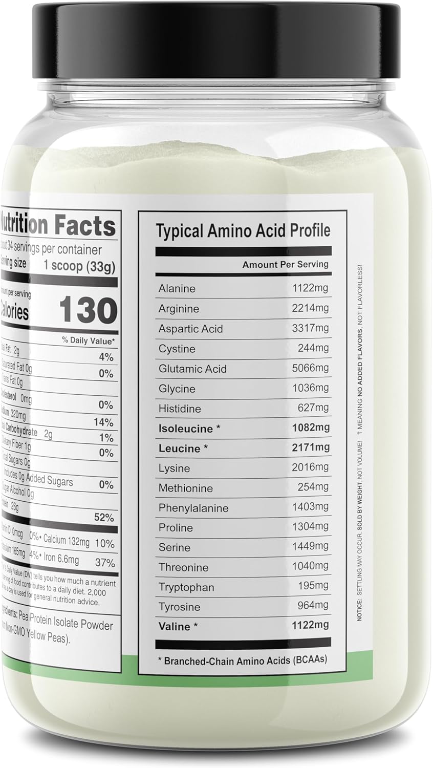 Premium Quality 100% Pea Protein Powder - Vegan Plant Based, Grown in Canada, Smooth Texture, Gluten Free, Keto Friendly - 2.5 lb Unflavored