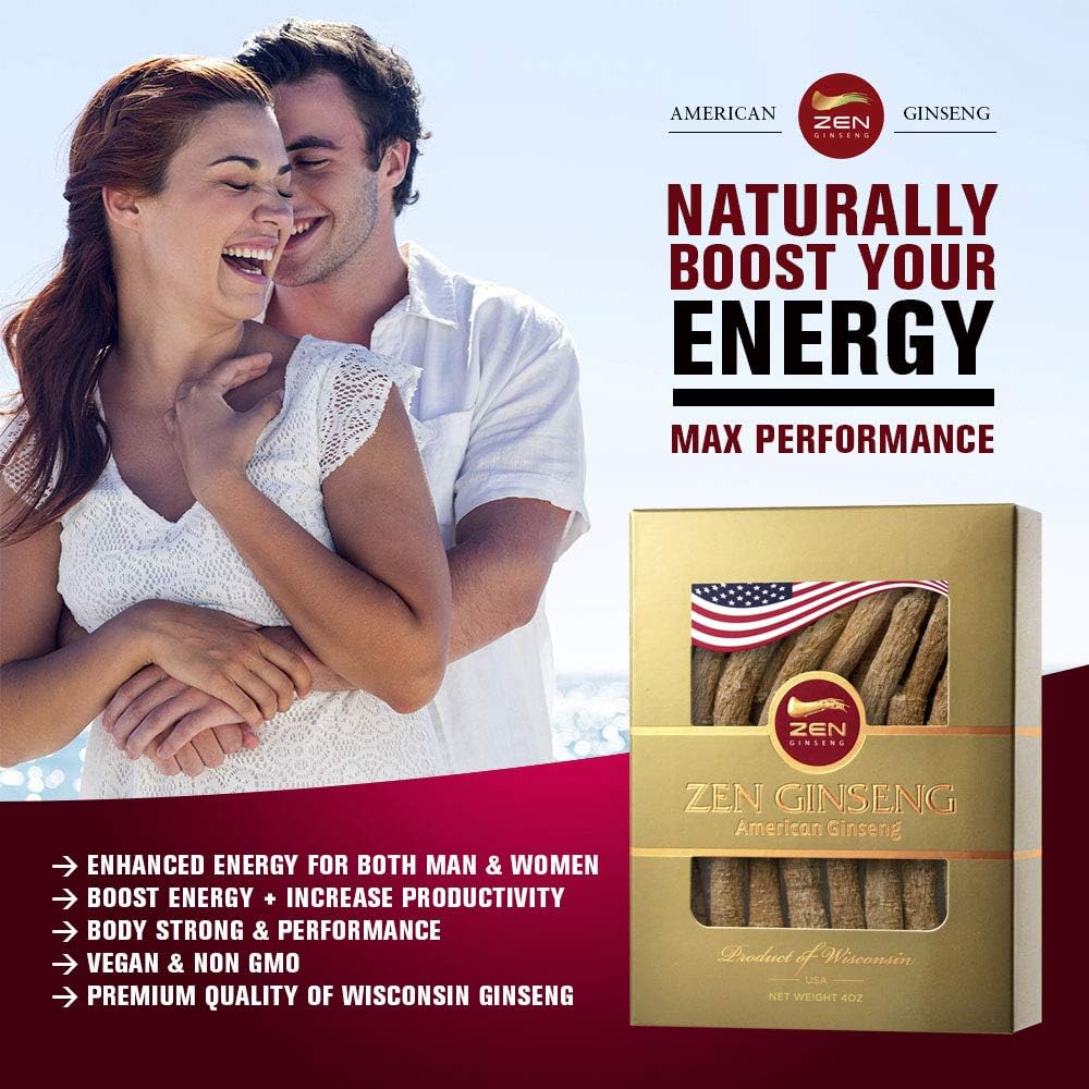 Premium Quality American Wisconsin Ginseng - Small Long Root - 1 Box, 4oz - Boosts Energy & Immunity for Men and Women