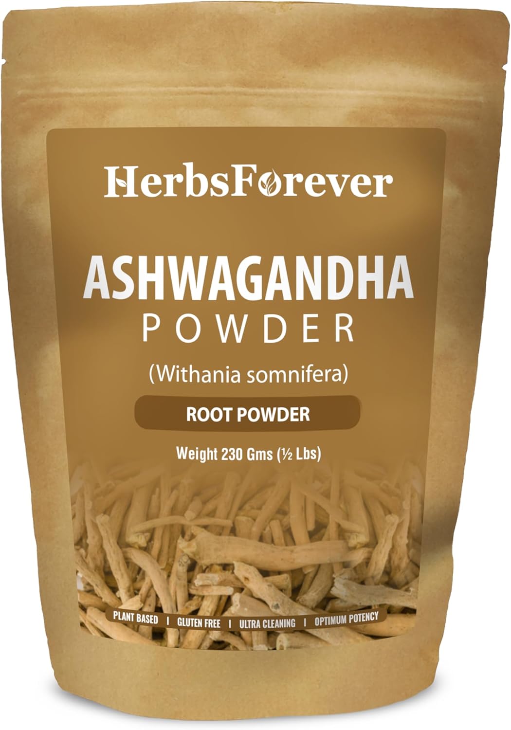 Premium Quality Herbsforever Ashwagandha Powder 230g - Non-GMO, Vegan, Gluten-Free - Supports Energy, Vitality, and Wellness