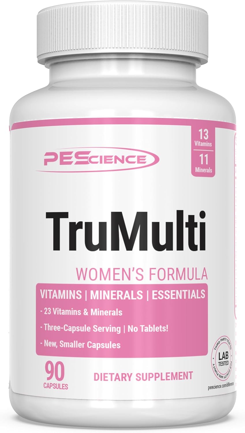 Premium Quality PEScience TruMulti Women's Multivitamin with Vitamin C, D, and Zinc for Immune and Stress Support - 90 Capsules