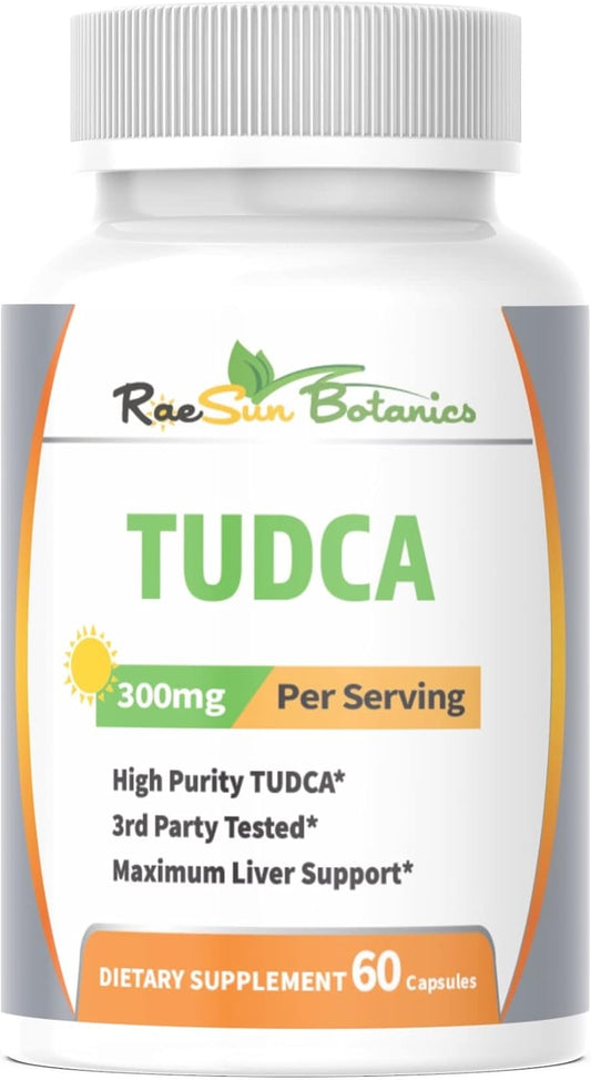 Premium Quality RaeSun Botanics TUDCA (Tauroursodeoxycholic Acid) 300mg Capsules - Maximum Liver Support, 60 Count - 3rd Party Tested