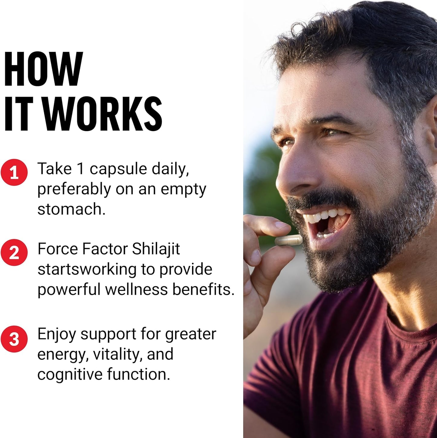 Premium Quality Vegan Shilajit Supplement for Energy and Brain Health - 60 Capsules