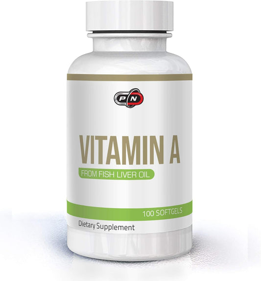Premium Quality Vitamin A Supplement from Natural Fish Liver Oil - 100 Softgels - 10000 iu - Supports Immune System, Bones, and Vision - Non-GMO - Retinyl Palmitate Capsules
