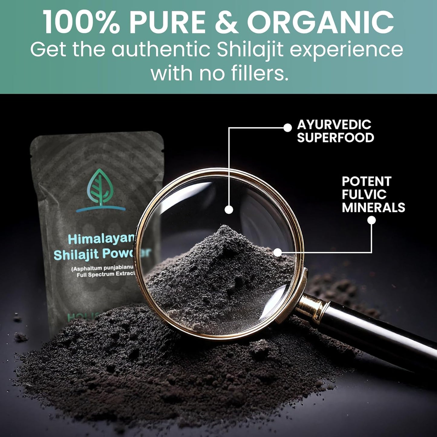 Premium Raw Himalayan Shilajit Powder Extract - Rich in Fulvic Acid & Trace Minerals - Holistic Supplement for Energy & Wellness - 25 Servings