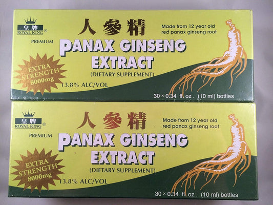 Premium Red Panax Ginseng Extract - 8000mg (30 Vials X 10ml) - Royal King Brand