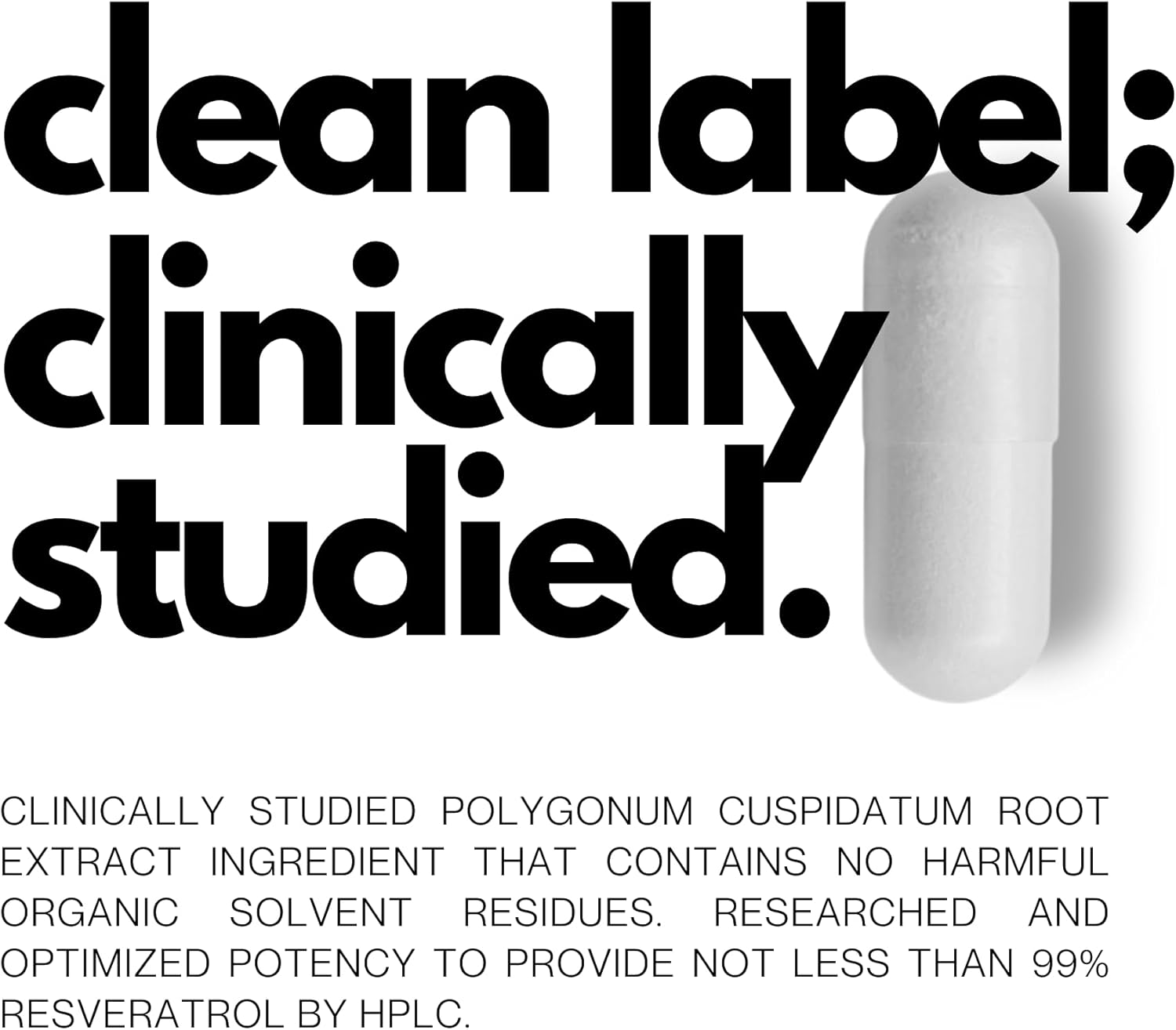 Premium Resveratrol Capsules - 99% Trans-Resveratrol - Japanese Knotweed Extract - Immune & Anti-Aging Support - 120 Capsules