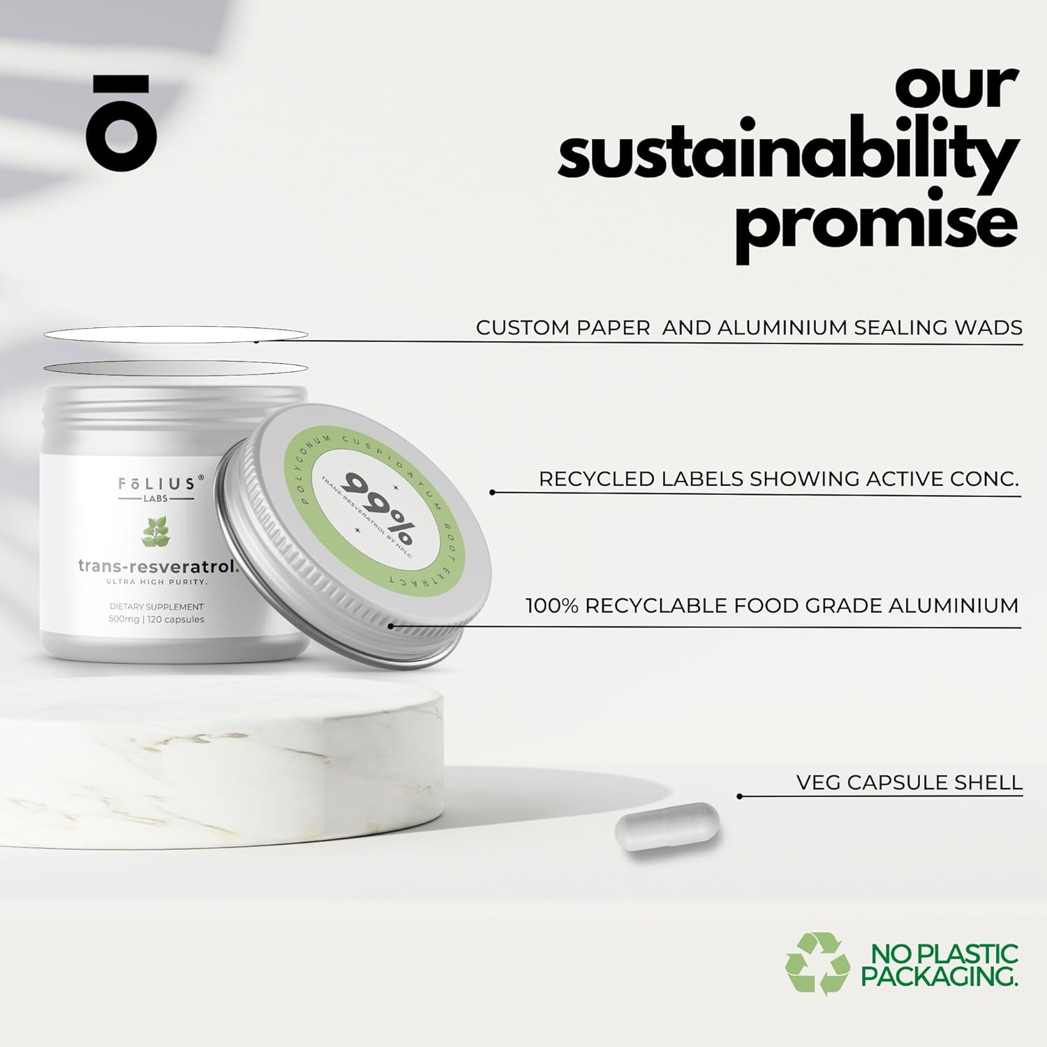 Premium Resveratrol Capsules - 99% Trans-Resveratrol - Japanese Knotweed Extract - Immune & Anti-Aging Support - 120 Capsules