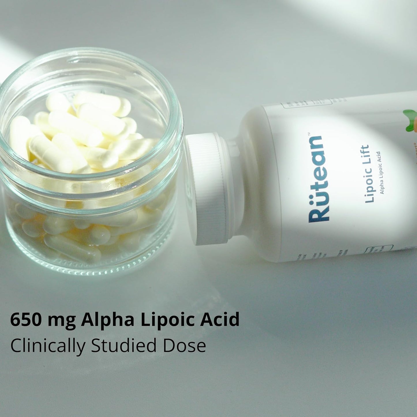 Premium Rütean Alpha Lipoic Acid Capsules for Liver, Nerve, & Heart Health - 60 Count - Gluten-Free & Non-GMO