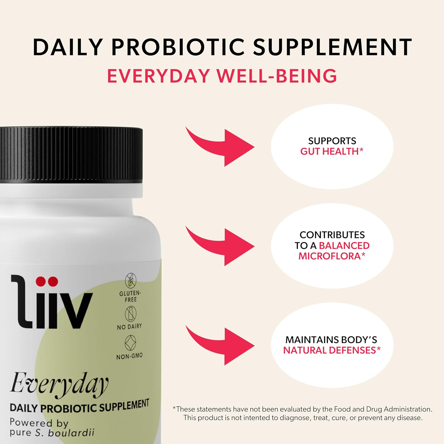 Premium S. boulardii Probiotic Capsules for Digestive & Immune Health - 5 Billion CFUs, Supports Healthy Microbiome Balance, Vegetarian - 30 Caps