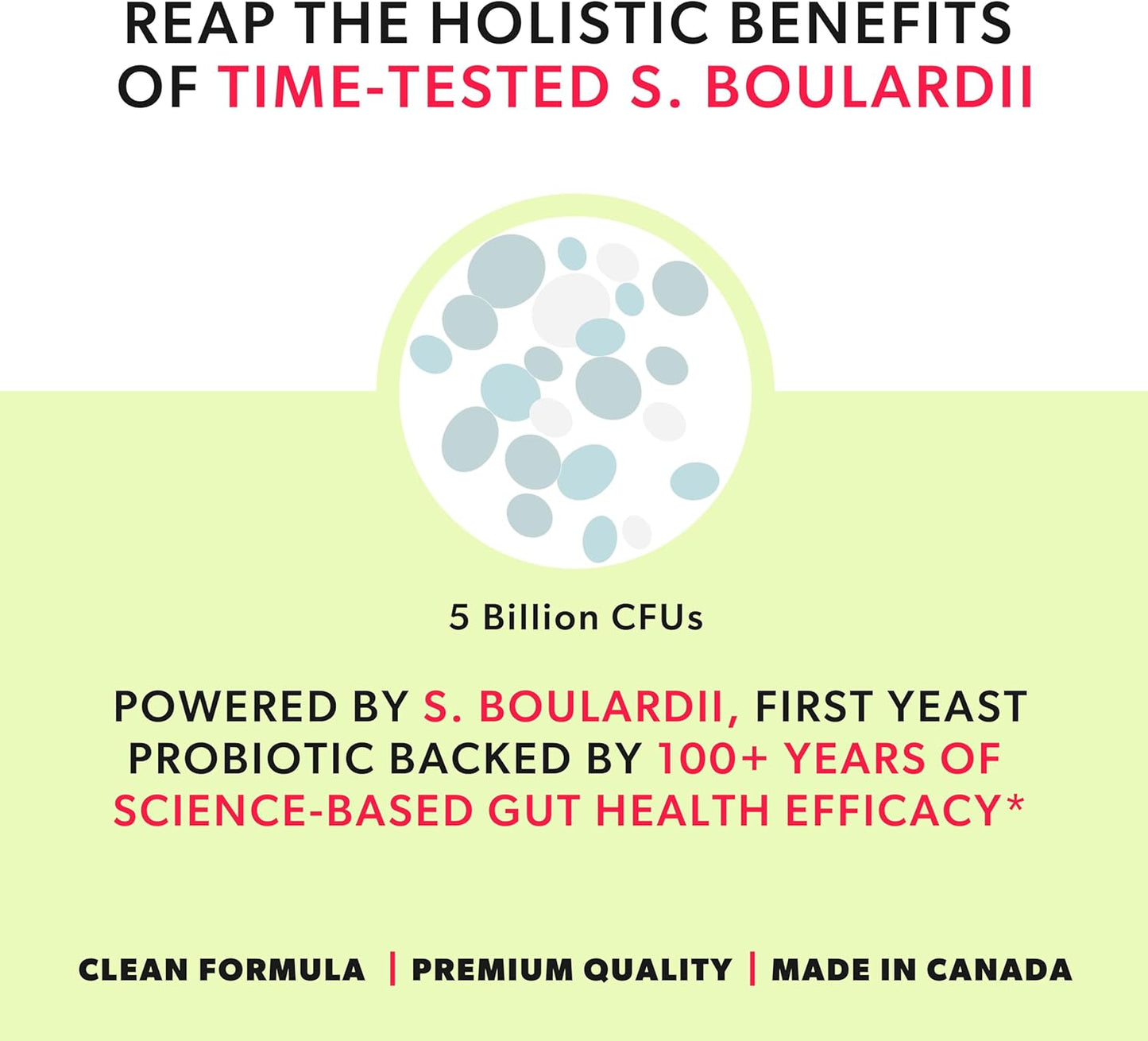 Premium S. boulardii Probiotic Capsules for Digestive & Immune Health - 5 Billion CFUs, Supports Healthy Microbiome Balance, Vegetarian - 30 Caps