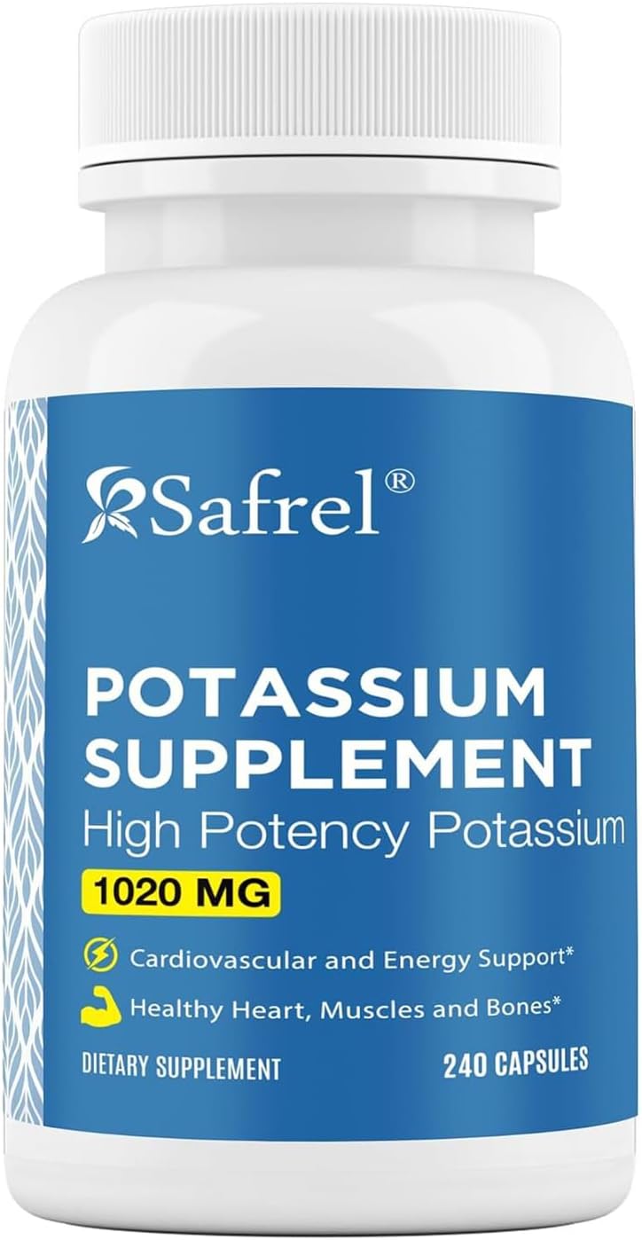 Premium Safrel Potassium Supplement 1020mg - 240 Vegetarian Capsules (Non-GMO, Gluten-Free) - Made in USA - 120 Servings