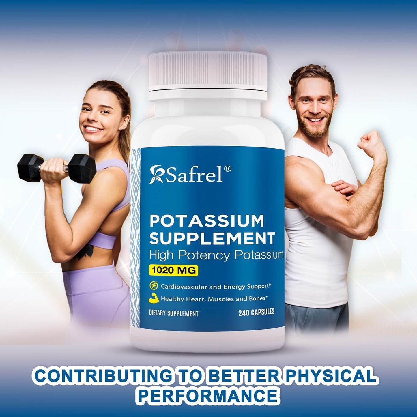 Premium Safrel Potassium Supplement 1020mg - 240 Vegetarian Capsules (Non-GMO, Gluten-Free) - Made in USA - 120 Servings
