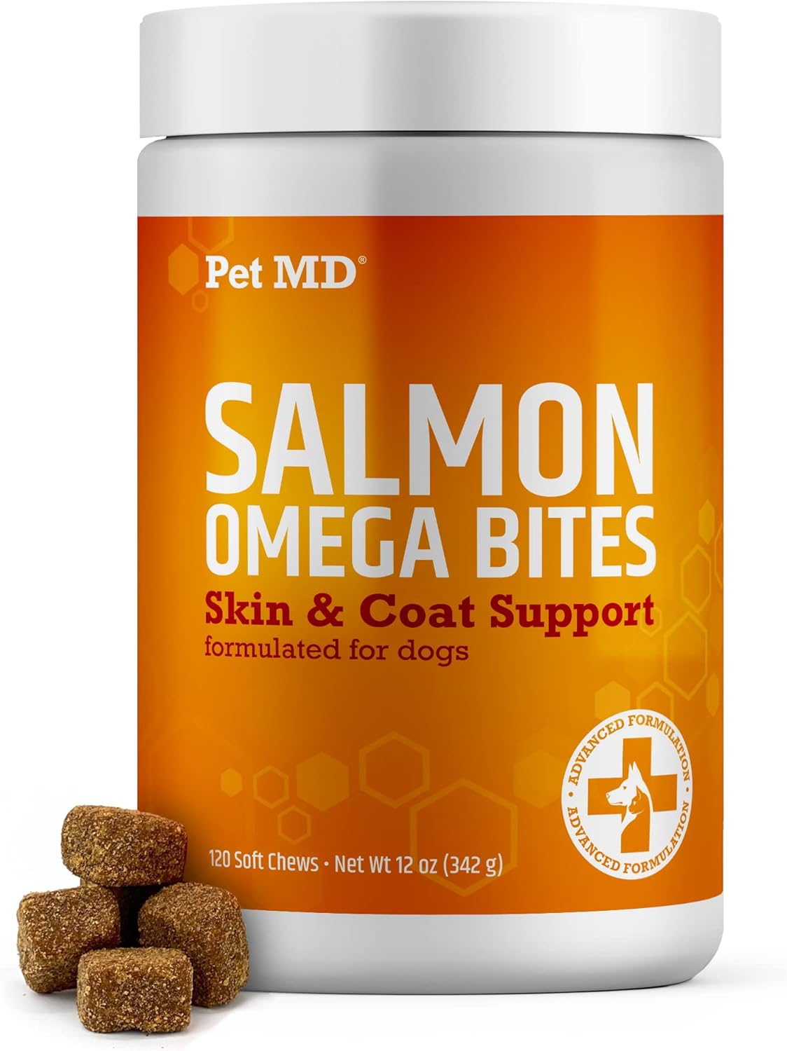 Premium Salmon Oil Soft Chews for Dogs - Omega 3 & 6, EPA & DHA, Allergy Relief - 120 Count